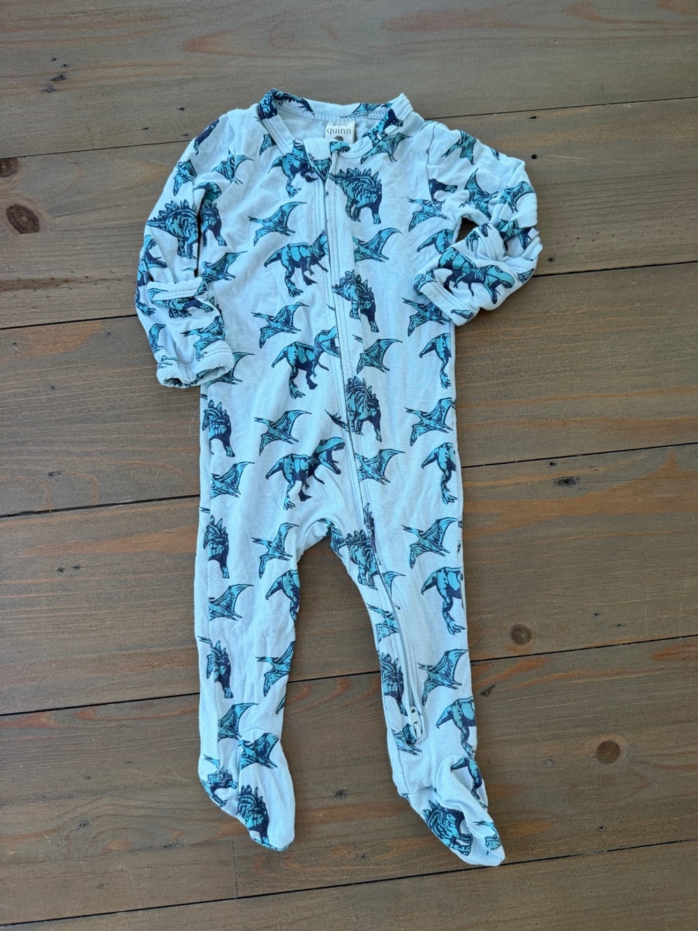 Like New Kate Quinn Two-Way Zip Bamboo Dinosaur Footie - Newborn